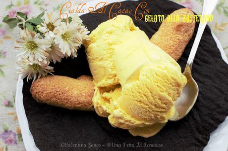 Cialda Al Cacao Con Gelato Allo Zafferano