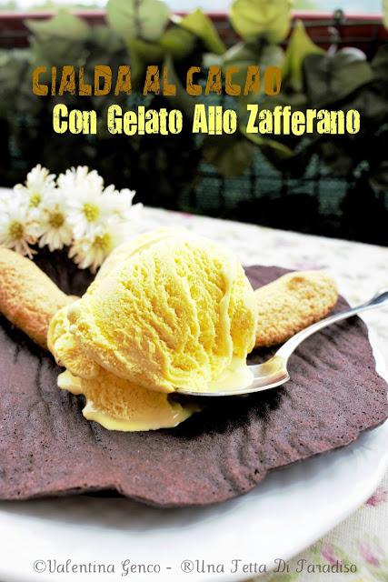 Cialda Al Cacao Con Gelato Allo Zafferano