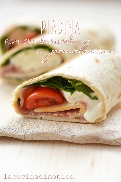 piadina con crudo,rucola e pomodorini