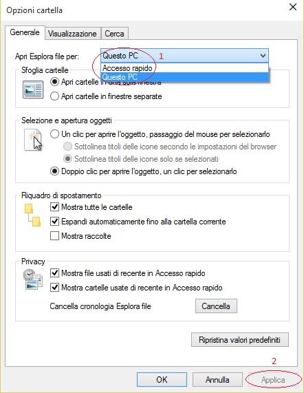 [Guida] Come disattivare (Accesso Rapido) e sostituirlo con (Questo PC) su [Windows 10]
