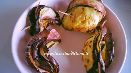 Involtini di Melanzane con Salame e Formaggio