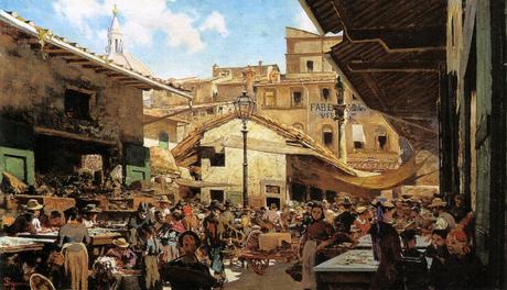 Telemaco Signorini - Mercato Vecchio a Firenze 1882