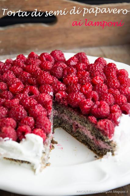 Torta di semi di papavero ai lamponi senza glutine