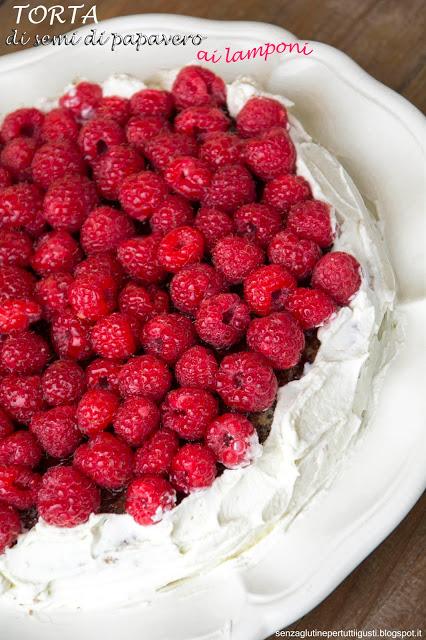 Torta di semi di papavero ai lamponi senza glutine