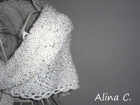 Scialle ferri BiancoLatte knitted shawl