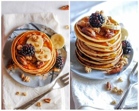 Pancakes alla ricotta e burro di arachidi | Ricotta and Peanut Butter Pancakes