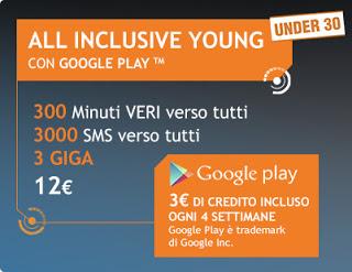 Wind ci offre 3 Euro al mese da spendere nel Play Store con All Inclusive Young