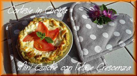 Mini Quiche con frolla al basilico e ripieno di Feta e crescenza