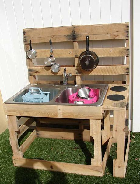 Realizzare una cucina da giocare per i bambini con i pallet paperblog Cucina per bambini fai da te