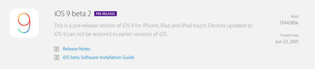 Apple rilascia agli sviluppatori iOS 9 beta 2 per iPhone, iPad e iPod Touch, Link Diretti al Download!