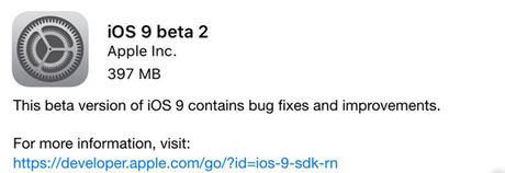 Apple rilascia agli sviluppatori iOS 9 beta 2 per iPhone, iPad e iPod Touch, Link Diretti al Download!