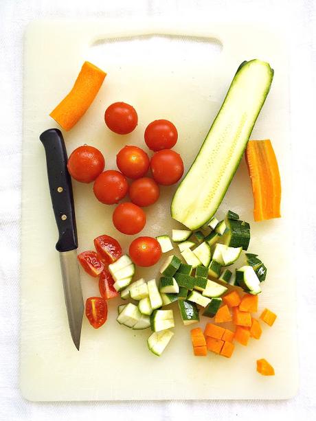 Spaghetti alle verdure croccanti