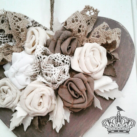 realizzare cuore shabby chic