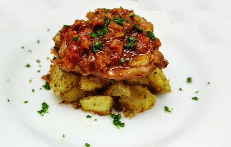 Pollo alla cacciatora con patate gratin