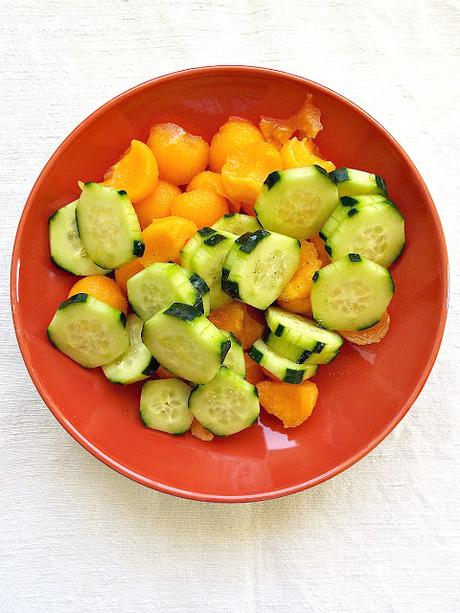 Insalata di melone, cetriolo e feta