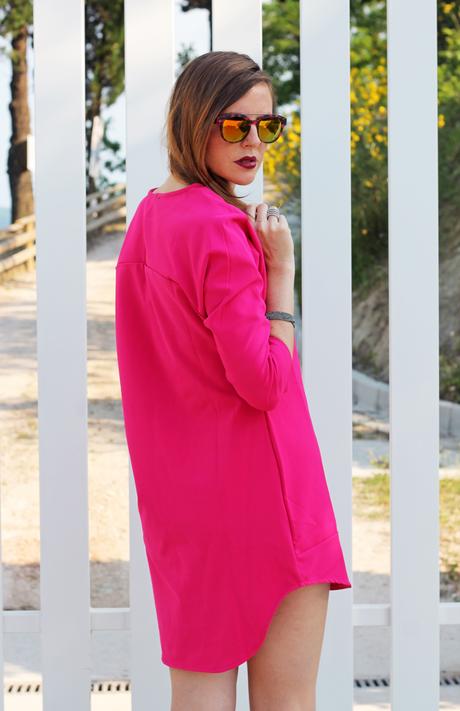 Outfit: Abito fucsia WsDear e nuovi occhiali Hunters