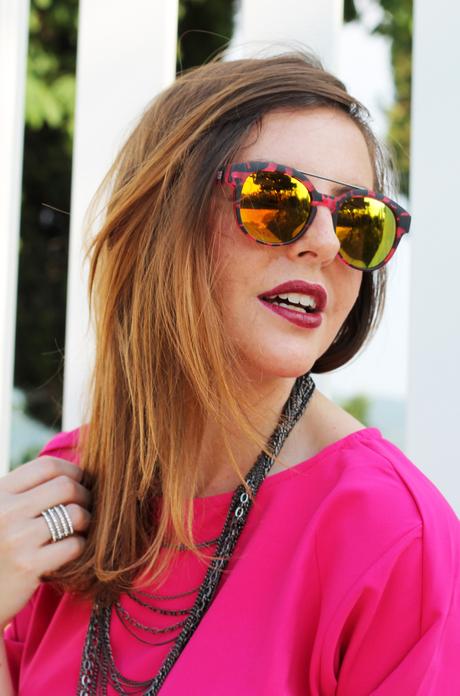 Outfit: Abito fucsia WsDear e nuovi occhiali Hunters