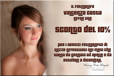 Il Wedding Coupon offerto dal fotografo cerimonialista Vincenzo Costa