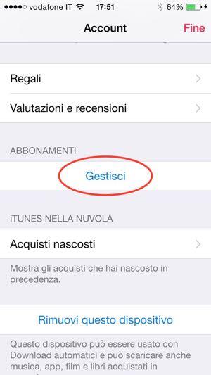 Come disattivare rinnovo automatico Apple Music