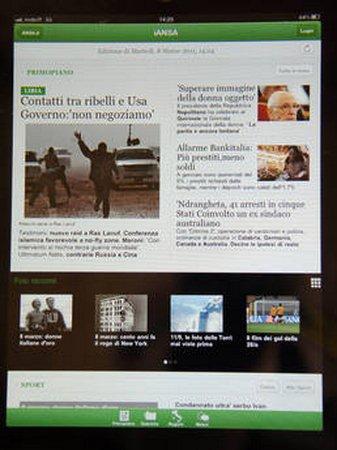 La nota agenzia stampa italiana ANSA è finalmente arrivata anche su iPad