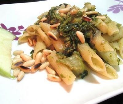 FUORI MENU - PENNE ALLE CIME DI RAPA, MELA VERDE E PINOLI -  PENNE WITH CIMA DI RAPA, APPLE AND PINE NUTS