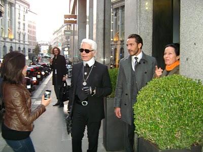 Celebrities at Milan Fashion Week F/W 2011-2012: Anna Dello Russo, Viviana Volpicella, Bryan Boy, Karl Lagerfeld, Dean Caten