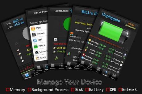 SYSTEM Manager per Memoria, Processo, Batteria & Network