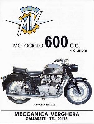 Vintage Brochures: MV Agusta 600 4 cilindri 1966