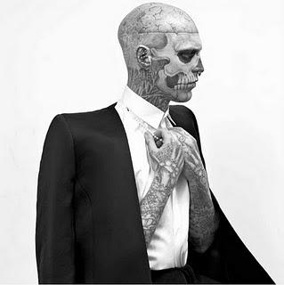 Rick Genest per Mugler su Gq, Vogue Hommes Japan