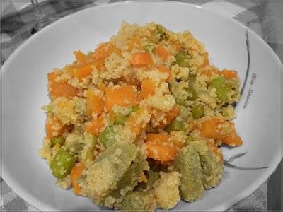 COUS COUS con zucca e seitan agli spinaci