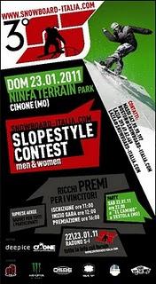 Resconto SLOPSTYLE CONTEST @ Ninfa Terrain Park - 23/01/2011!