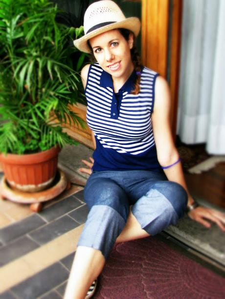 OOTD: navy stripes and denim