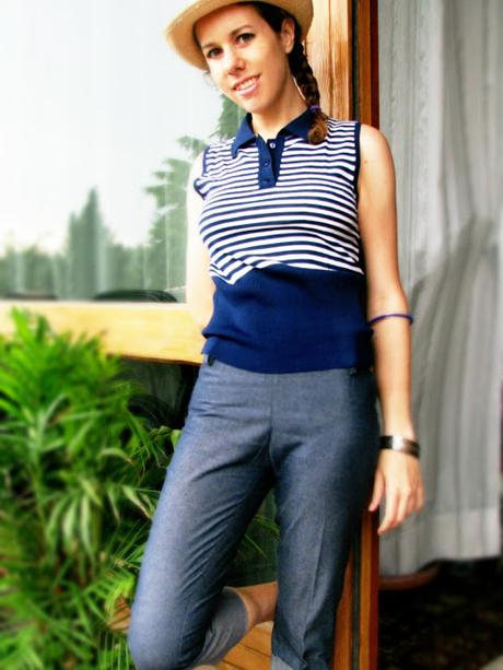 OOTD: navy stripes and denim