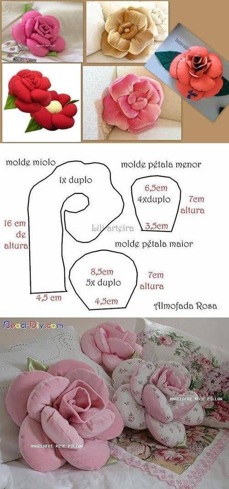 Come fare cuscini a forma di fiore. 5 facili tutorial