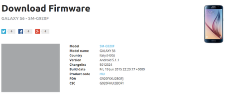 Download firmware  G920FXXU2BOFJ_G920FHUI2BOF1_HUI Samsung Galaxy S6 H3G, S6 Edge H3G....e Galaxy S2 si aggiornano ad Android 5.1.1 Lollipop  SamMobile