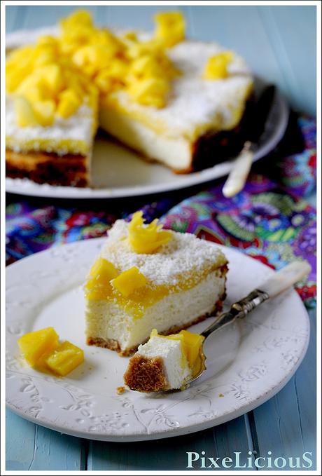 Cheesecake al Cocco con Coulis di Mango