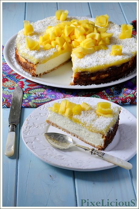 Cheesecake al Cocco con Coulis di Mango