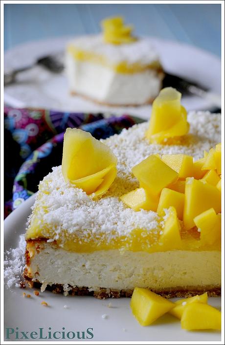 Cheesecake al Cocco con Coulis di Mango