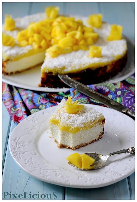 Cheesecake al Cocco con Coulis di Mango