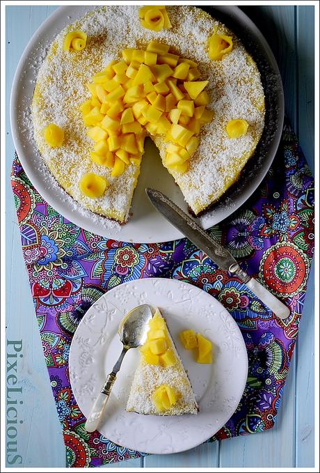 Cheesecake al Cocco con Coulis di Mango