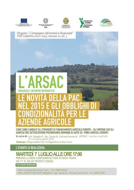 ARSAC: La condizionalità nella riforma agricola PAC 2014-2020.