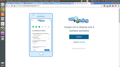 Grazie a whooming si può scoprire chi ci ha chiamato con l'anonimo