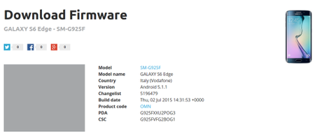 Download firmware  G925FXXU2POG3_G925FVFG2BOG1_OMN Android 5.1.1 Lollipop rilasciato su Galaxy S6 no brand e S6 Edge Vodafone, 5.0.2 rilasciato su Galaxy A5 Vodafone...ma niente Lollipop su Note 2  SamMobile