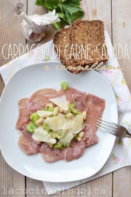 Carpaccio di carne salada e fagioli cannellini