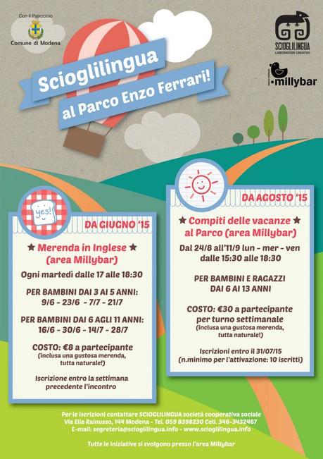 locandina scioglilingua al parco