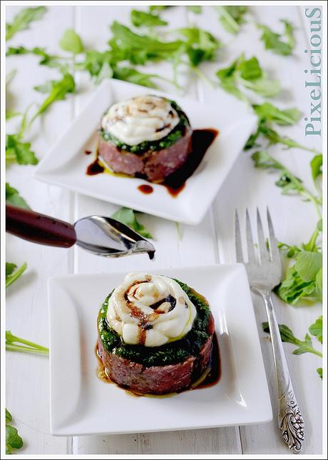 Tartare di Manzo con Mousse di Parmigiano Reggiano e Pesto di Rucola