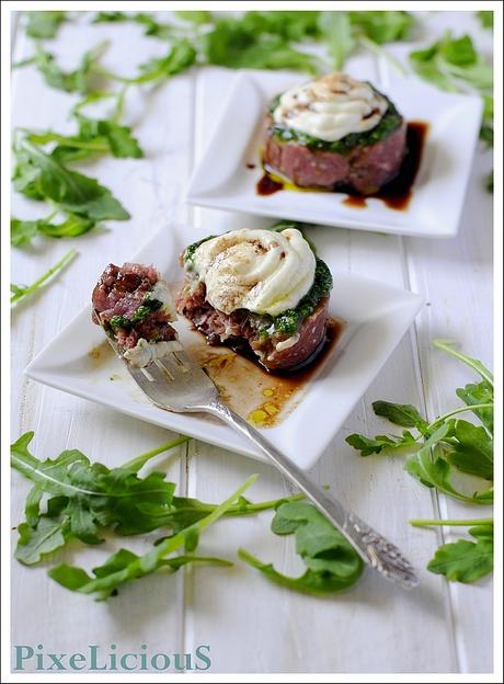 Tartare di Manzo con Mousse di Parmigiano Reggiano e Pesto di Rucola