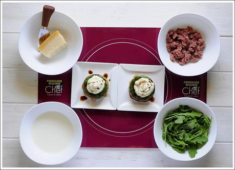 Tartare di Manzo con Mousse di Parmigiano Reggiano e Pesto di Rucola