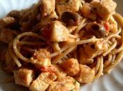 Spaghetti integrali pesce spada olive