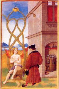 Miniatura da Les remontrances  de Nature a l’alchimiste errant di Perreal ( 1516)